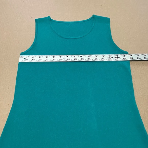 Chicos Women's Teal Size 1 / Medium Travelers Tank Top Shirt Perfect Layer - Picture 5 of 9